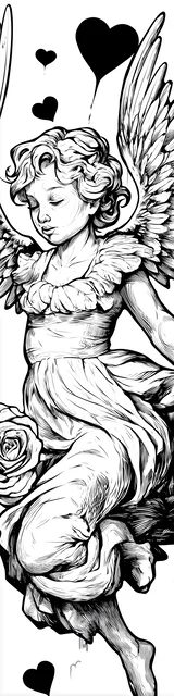 Free angel bookmark to color featuring dancing angel coloring bookmark